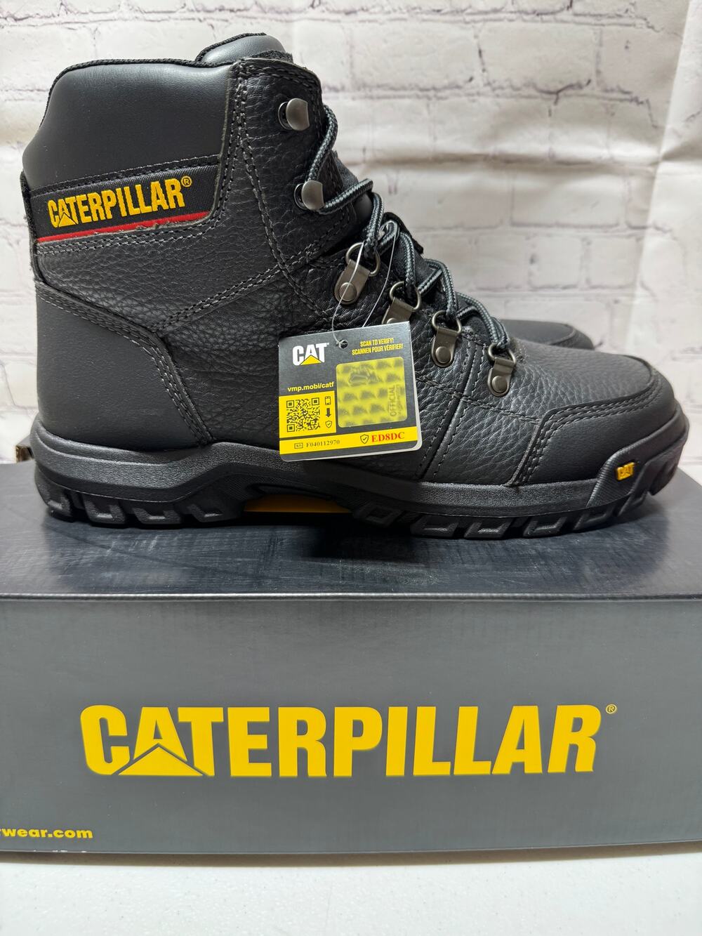 Caterpillar CAT Outline ST Steel Toe Work Boots Black Men’s 10.5 NIB